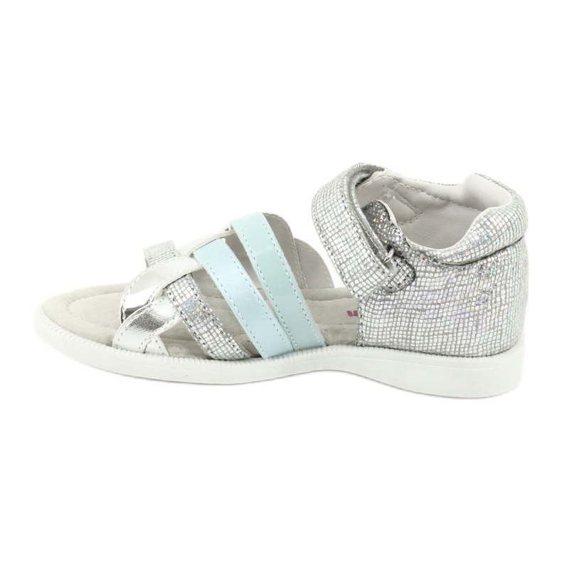 American Club Sandales des filles avec talon GC26 Insert en cuir argent 1