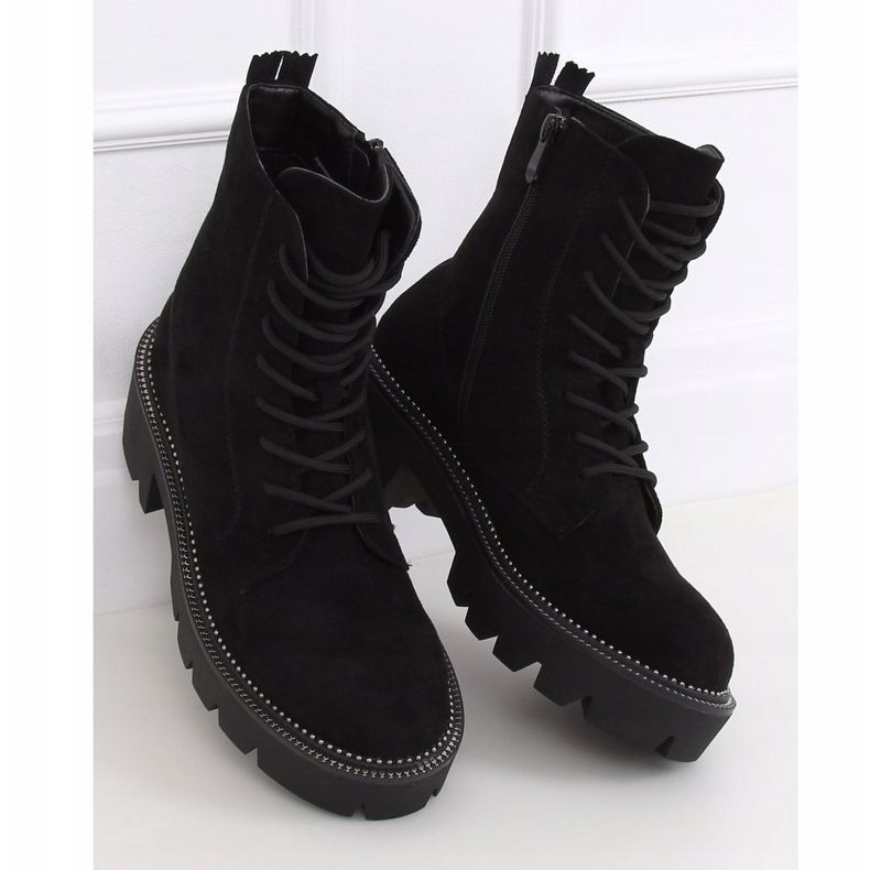 Boots noires sur semelle haute UK13P Noir 1