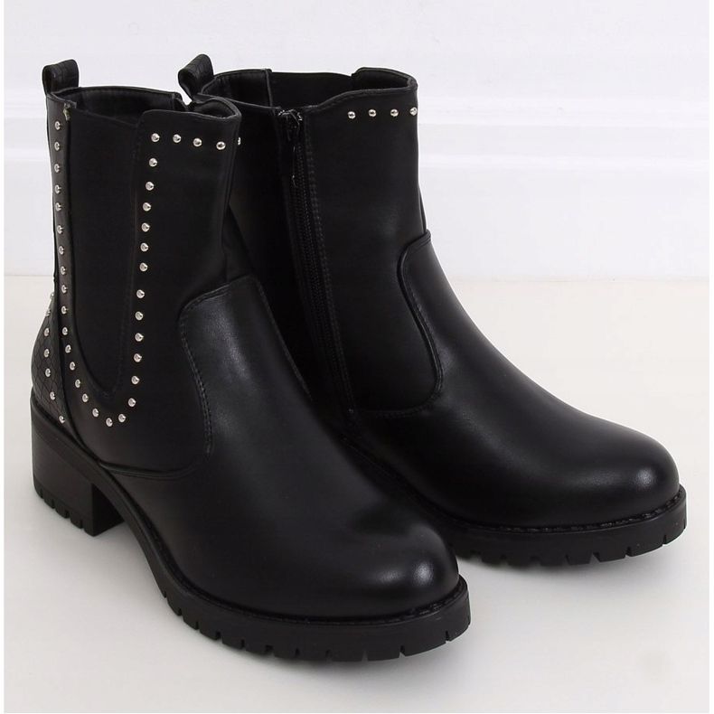 Bottes noires pour femmes avec clous UL309 Noir le noir 1