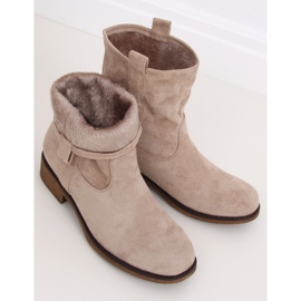 Bottines femme en daim beige ST-18P Bottes beiges brun 4