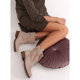 Bottines femme en daim beige ST-18P Bottes beiges brun 5