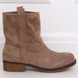 Boots femme daim beige foncé ST-18P Kaki brun 1