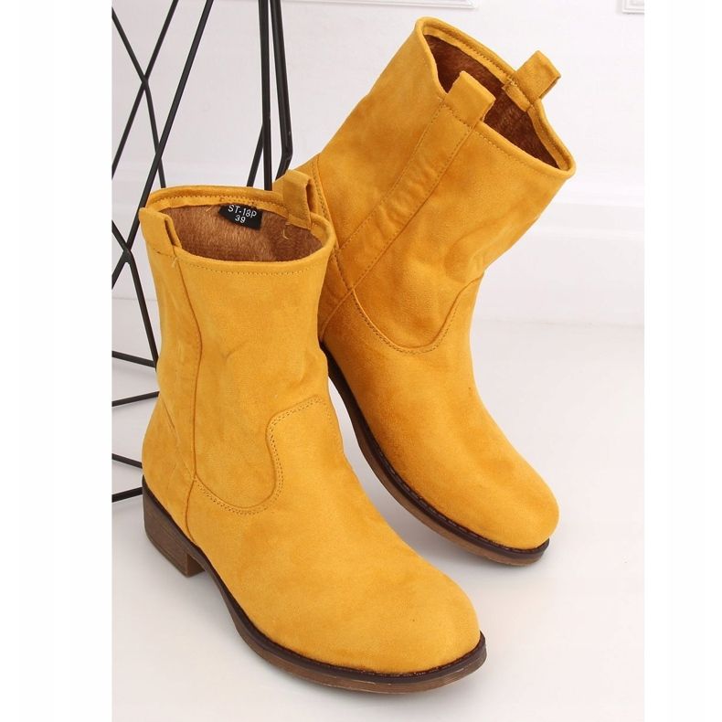 Boots femme daim miel ST-18P Jaune 1