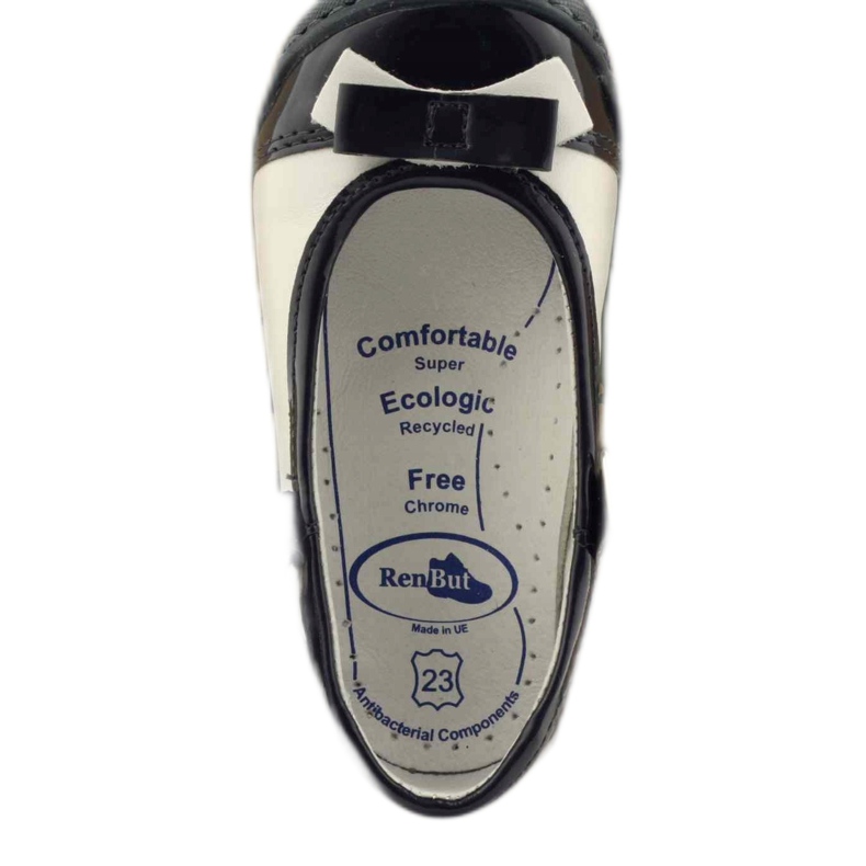 Ballerines chaussures enfant Ren But 1405 bleu marine blanche 5
