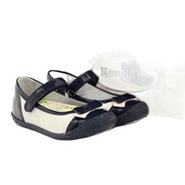 Ballerines chaussures enfant Ren But 1405 bleu marine blanc 4
