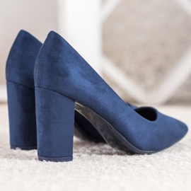 Small Swan Escarpins bleu marine sur un pilier 2