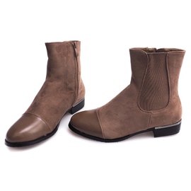 XF220 Bottines En Daim Kaki Avec Fermeture Éclair vert 1
