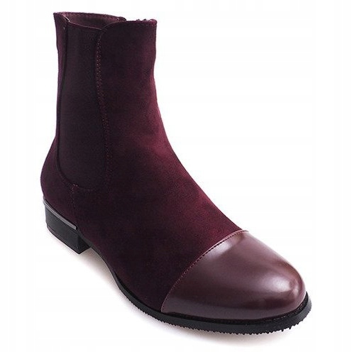 XF220 Bottines En Daim Bordeaux Avec Fermeture Éclair rouge multicolore 1