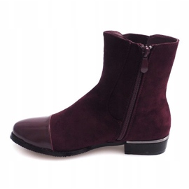 XF220 Bottines En Daim Bordeaux Avec Fermeture Éclair rouge multicolore 2