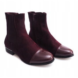 XF220 Bottines En Daim Bordeaux Avec Fermeture Éclair rouge multicolore 3