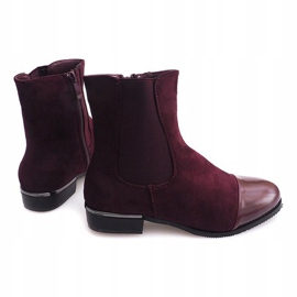 XF220 Bottines En Daim Bordeaux Avec Fermeture Éclair rouge multicolore 4