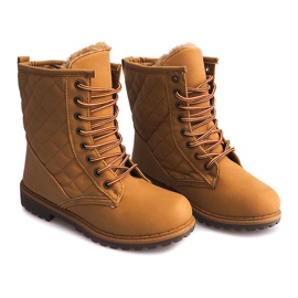 Warm Quilted Trappers 8016 Camel brun 1