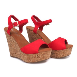 Sandales Compensées Liège 5H5654 Rouge 3