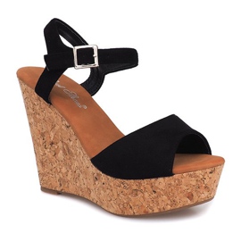 Sandales Compensées Liège 5H5654 Noir le noir 2