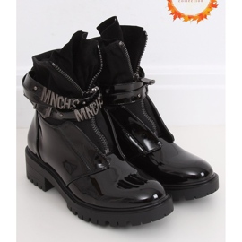 Boots laquées sur semelle massive noire NC1039 Noir le noir 1