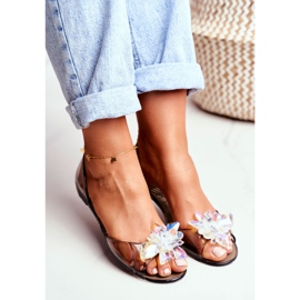 Ballerines Caoutchouc Cristaux Meliski Noir Clare le noir 3