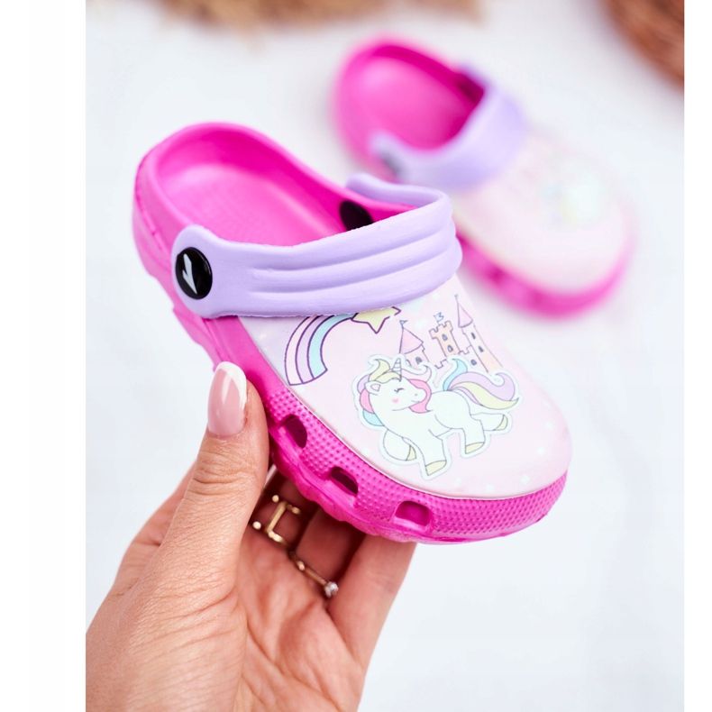 Chaussons Enfant Foam Crocs Poneys Roses Poney 2