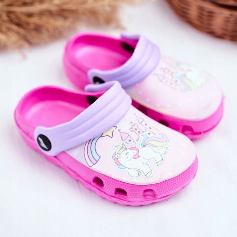 Chaussons Enfant Foam Crocs Poneys Roses Poney 1