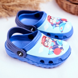 Chaussons Enfant Foam Crocs Blue Teddy Bear Pilot SuperFly bleu 2
