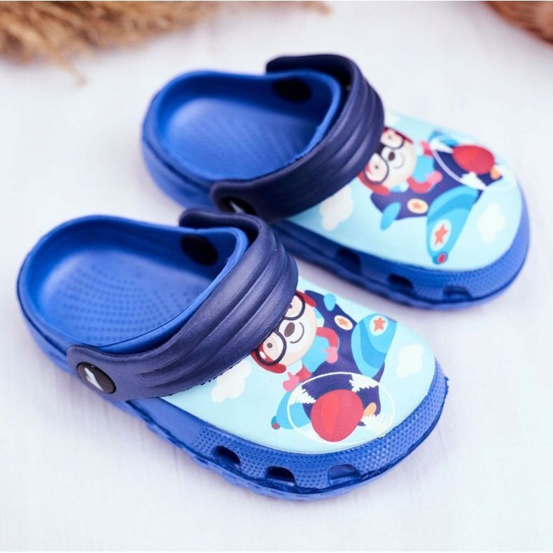 Chaussons Enfant Foam Crocs Blue Teddy Bear Pilot SuperFly bleu 1
