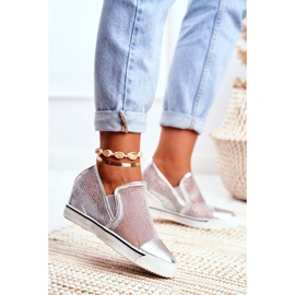 Baskets Lu Boo Femme avec Mesh Argent Morgono gris 1