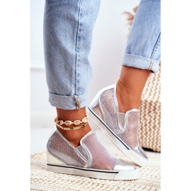 Baskets Lu Boo Femme avec Mesh Argent Morgono gris 2