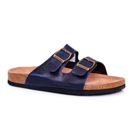 Chaussons Pour Hommes Avec Boucles Big Star Bleu Marine Foncé DD174604 1