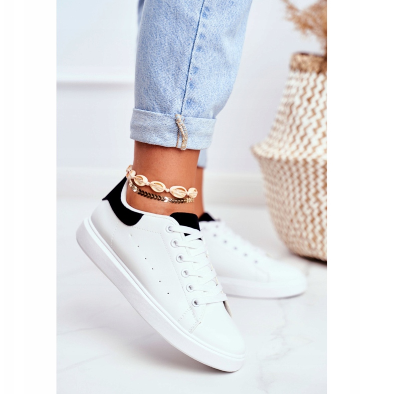 PS1 Chaussures de sport pour femmes blanches avec un talon noir Milly 2