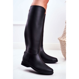 SEA Bottes de pluie noires pour femmes sous le genou Bottes d'équitation noires Drizzle le noir 2