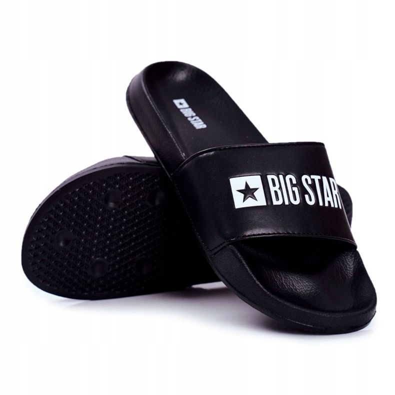 Pantoufles Pour Hommes Big Star Caoutchouc Noir Eco Cuir GG174931 1