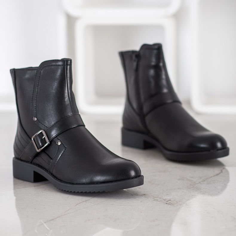 J. Star Bottes à talons plats noir 1