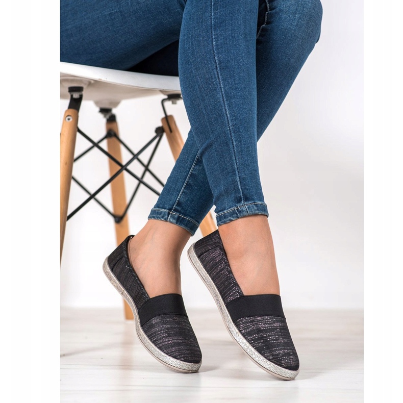 SHELOVET Baskets à enfiler élégantes le noir 2