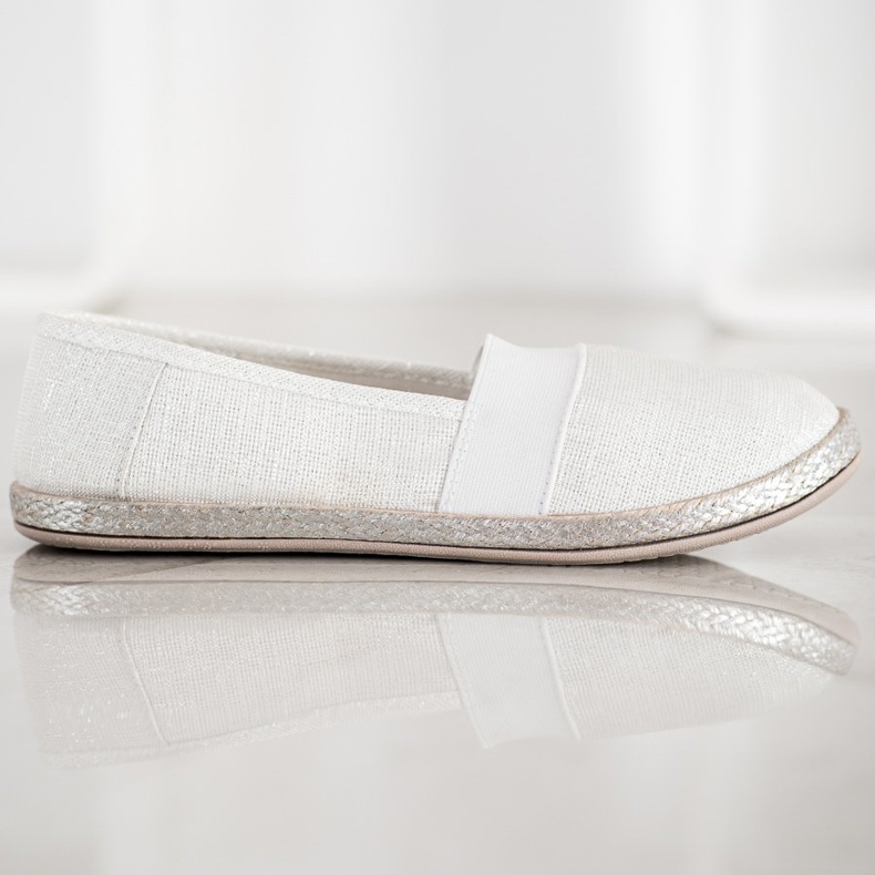 SHELOVET Baskets à enfiler élégantes blanc 2