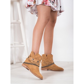 Bella Paris Bottes à rayures décoratives brun 1