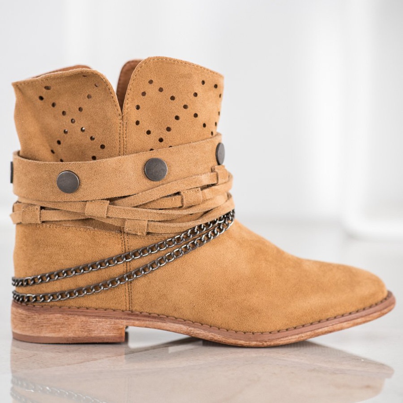 Bella Paris Bottes à rayures décoratives brun 2