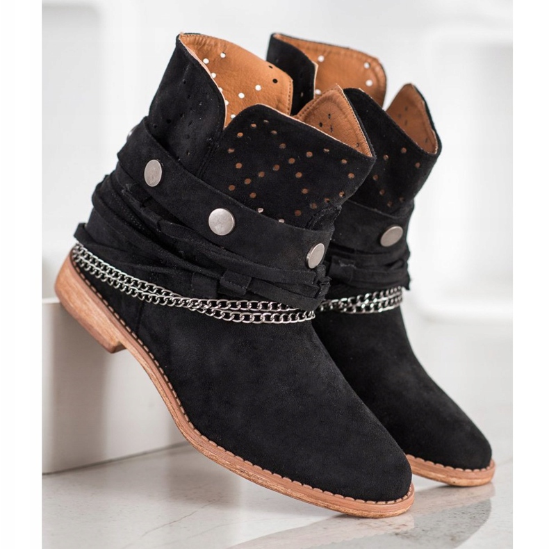 Bella Paris Bottes à rayures décoratives le noir 2 Bella Paris Bottes à rayures décoratives le noir 2