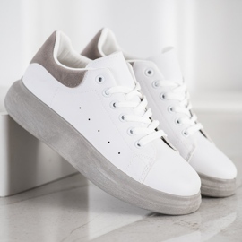 SHELOVET Baskets sur la plate-forme grise blanc 2