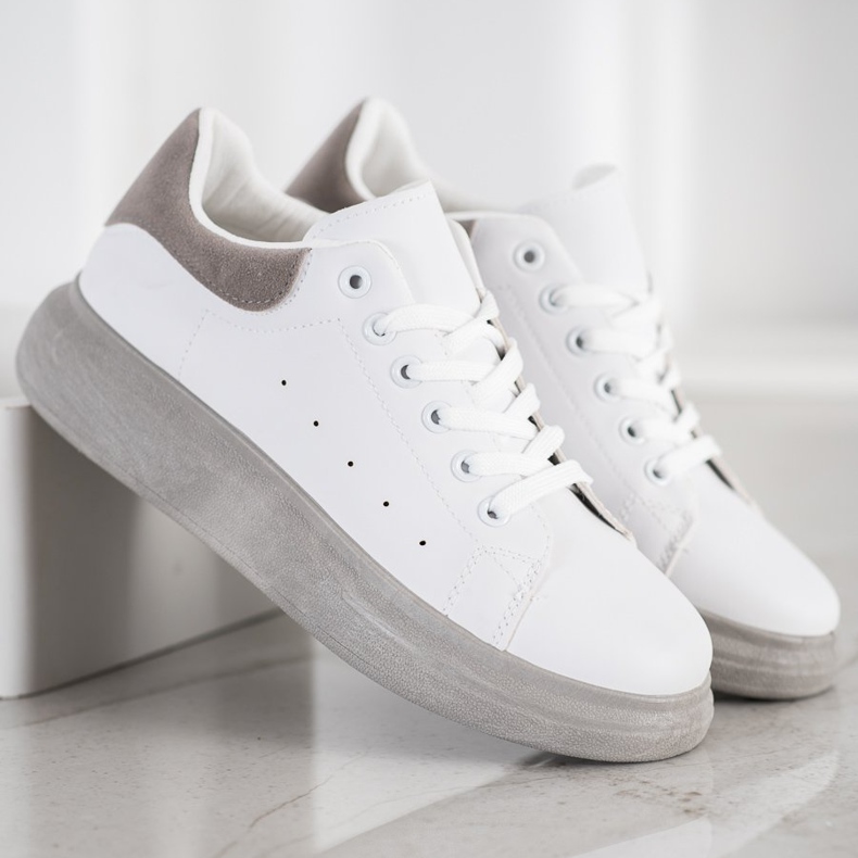 SHELOVET Baskets sur la plate-forme grise blanc 2