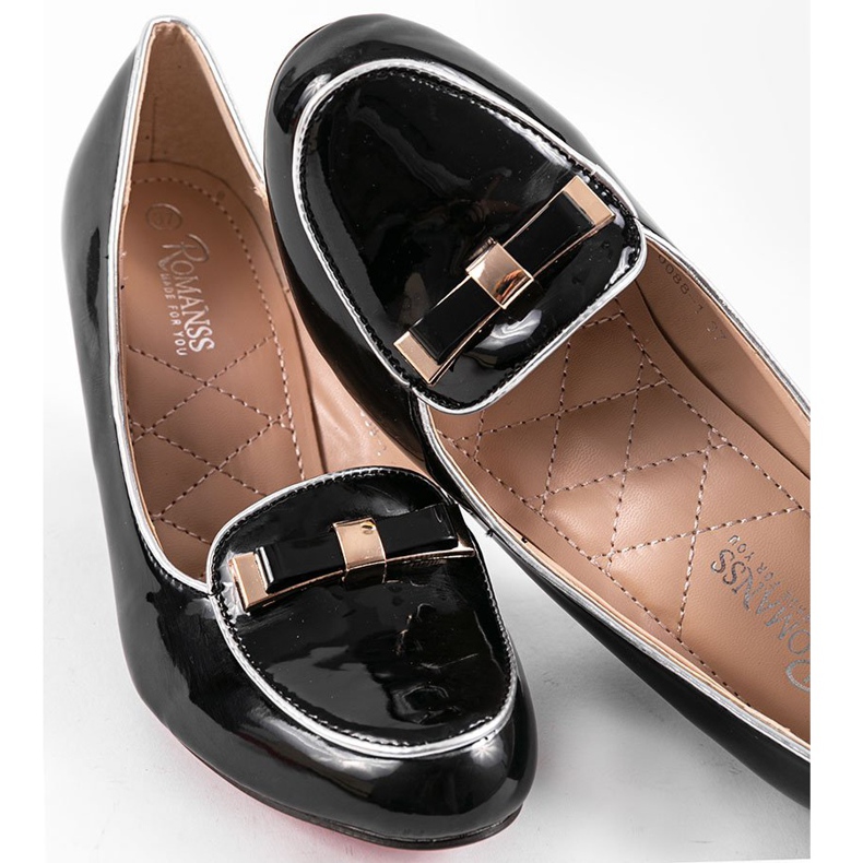 Escarpins compensés noirs avec nœud 0088-1 le noir 1