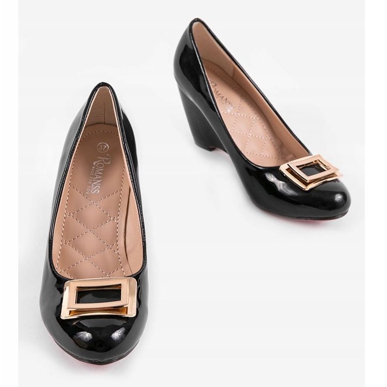 Escarpins compensés noirs avec boucle 0089-1 le noir 2