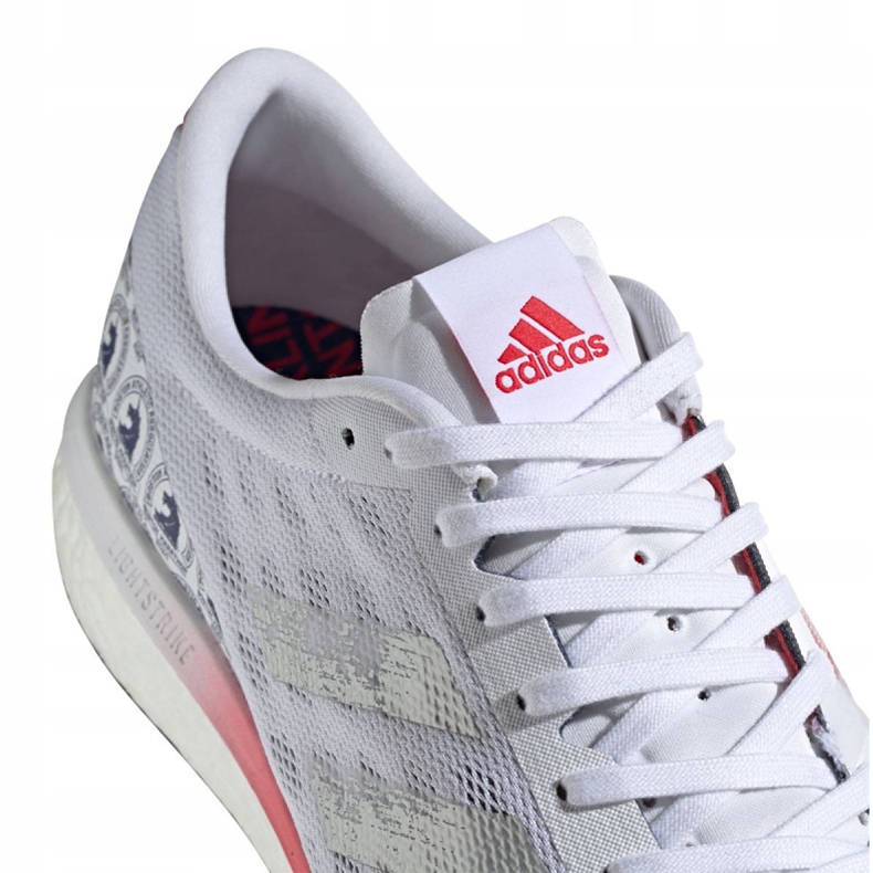 Chaussures de course adidas Adizero Boston 9 M FX8499 blanche rouge gris 2