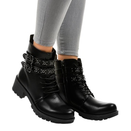 Bottes noires à boucles 9996-7 le noir 4