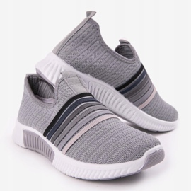 Chaussures de sport grises à enfiler TL502-26 2