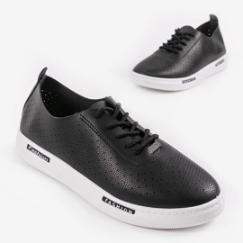 Baskets de sport ajourées noires QW8368-1 le noir 1
