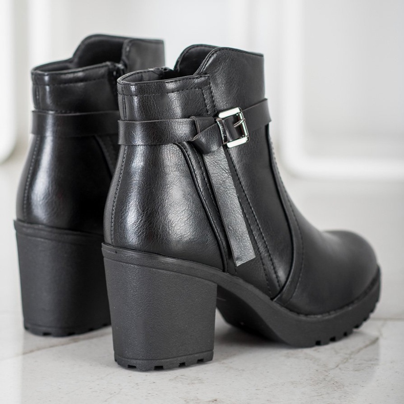 J. Star Bottes confortables sur la plate-forme le noir 1