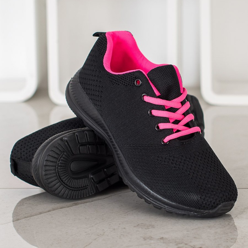 SHELOVET Chaussures de sport légères le noir rose 1