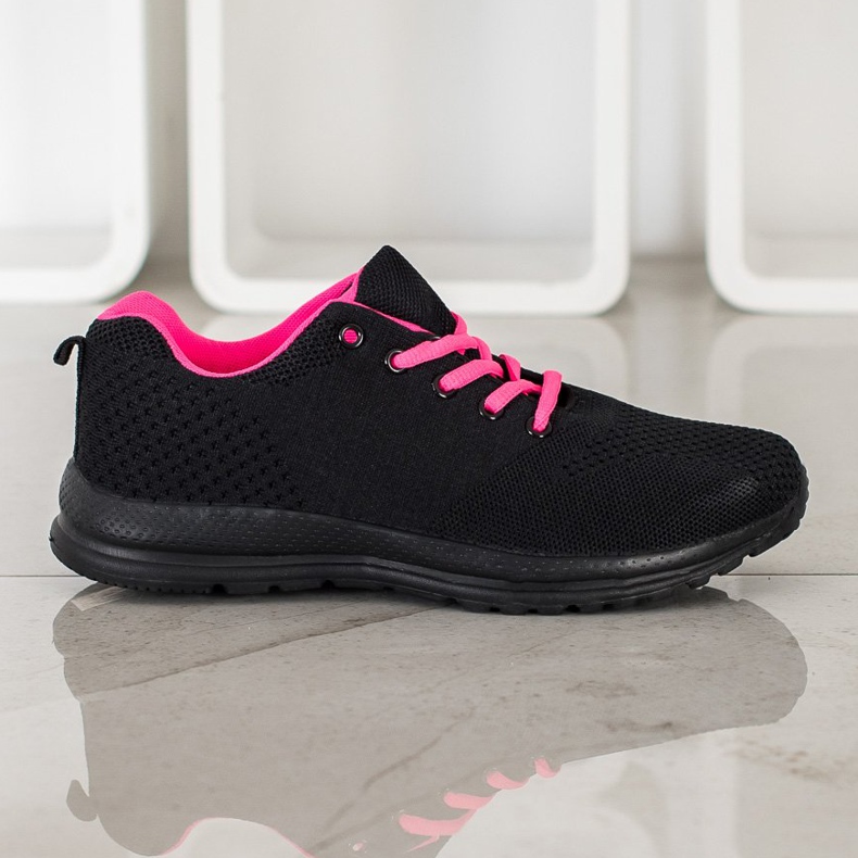 SHELOVET Chaussures de sport légères le noir rose 2