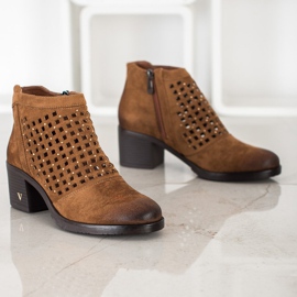 Bottines ajourées VINCEZA brun 1