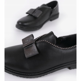 BM Chaussures à enfiler noires avec un nœud 239-2 1