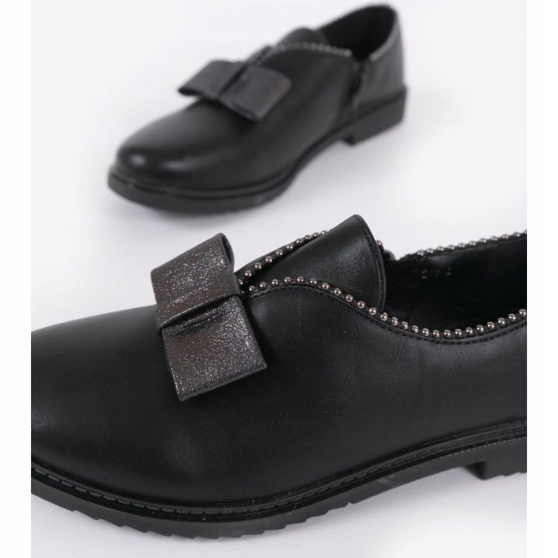 BM Chaussures à enfiler noires avec un nœud 239-2 1